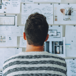 Boy looking at research