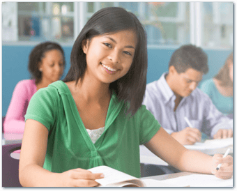 Happy student who is confident and living up to their potential due to admissions counseling